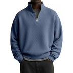 Mens Digital Floral Print Waffle-Weave Half-Zip HoodieJacket