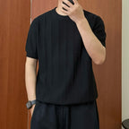 Crisp Solid-color Knit T-shirt
