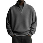 Mens Digital Floral Print Waffle-Weave Half-Zip HoodieJacket