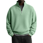Mens Digital Floral Print Waffle-Weave Half-Zip HoodieJacket