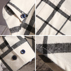 FallWinter Mens Casual Plaid Long-Sleeve Shirt