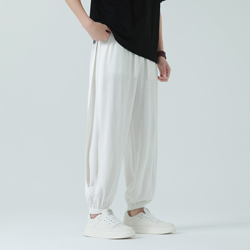 Loose-fitting Stylish Wide-leg Pants Retro Casual Trousers